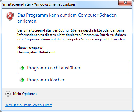 Programm ausführen Info