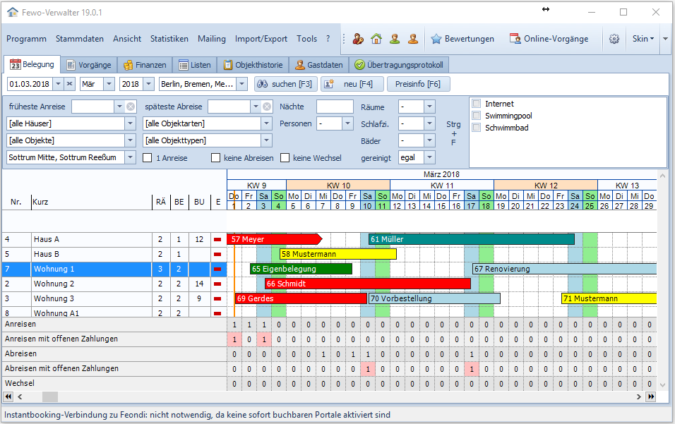 Digitaler Belegungskalender